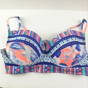 OP multi-colored push-up swimsuit top